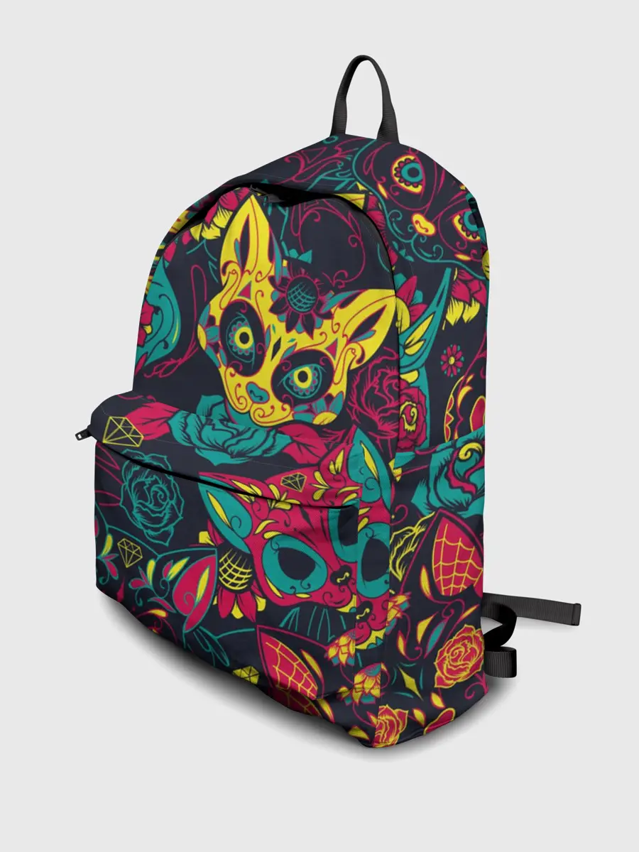 Рюкзак джинсовый / Кошачий День Мёртвых