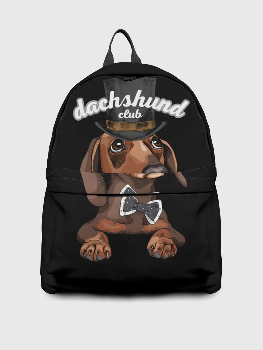 Рюкзак джинсовый / Такса в цилиндре