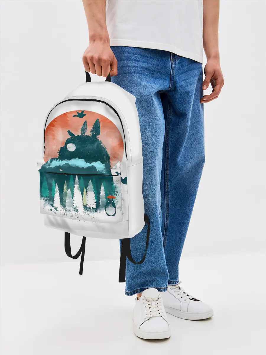 Рюкзак джинсовый / Силуэт Тоторо