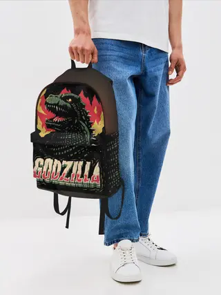 Рюкзак джинсовый / Годзилла