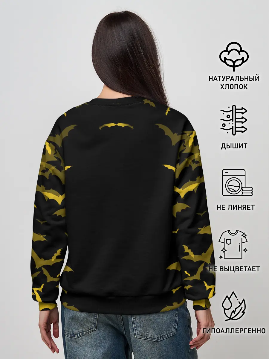 Женский свитшот / КОТ НА КЛАДБИЩЕ | ХЕЛЛОУИН