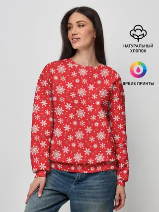Женский свитшот / Снежинки