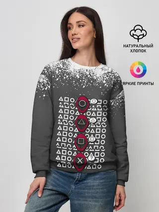 Женский свитшот / КТО КРЕСТ | ИГРА В КАЛЬМАРА