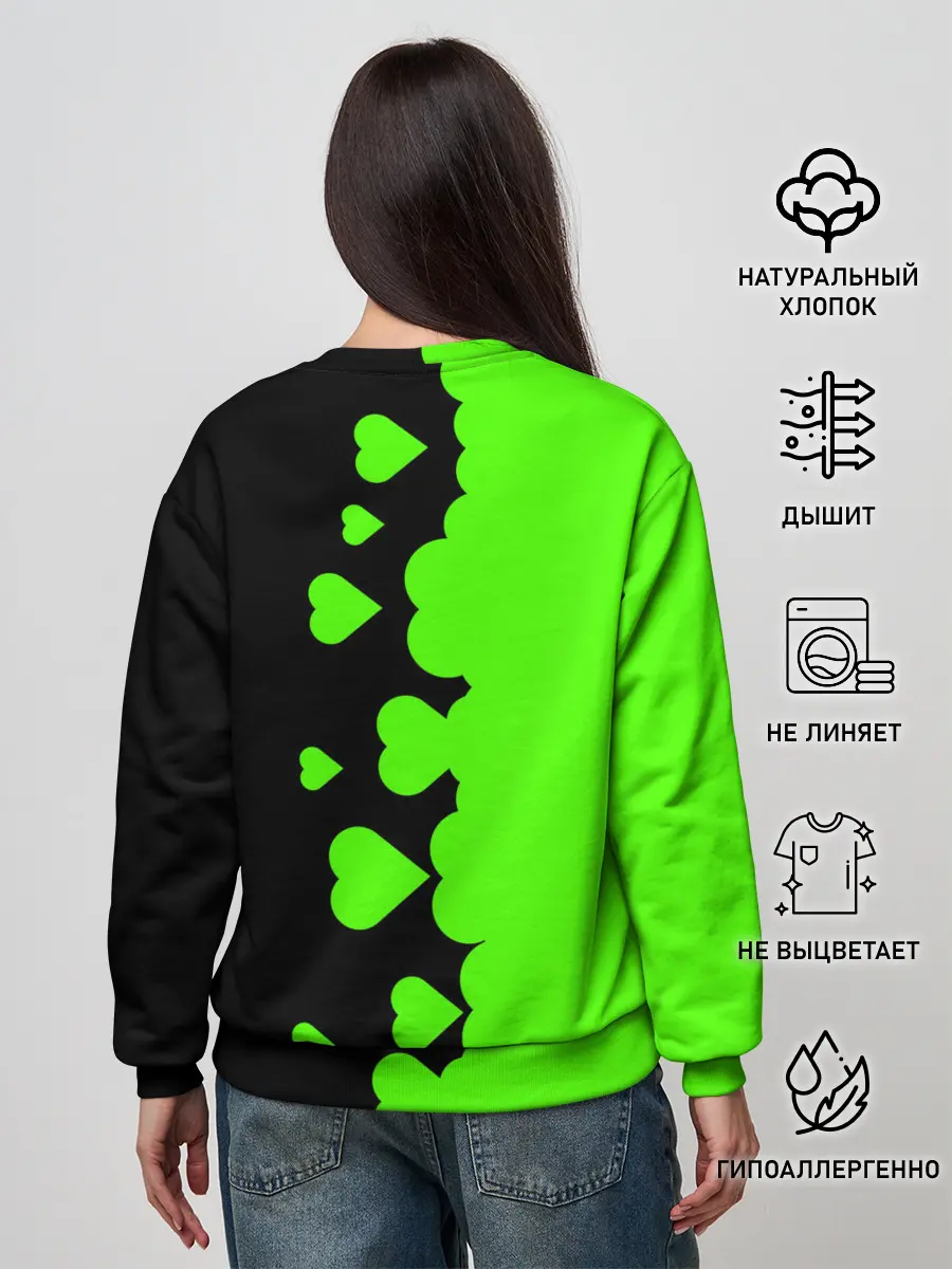 Женский свитшот / Любовь Эндермена и Крипера Майнкрафт