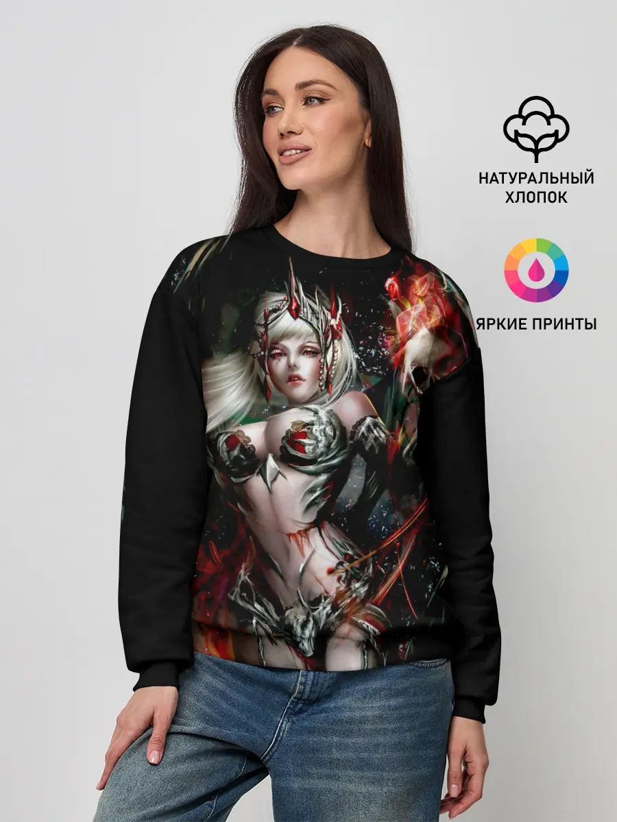 Женский свитшот / Ведьма с красными глазами