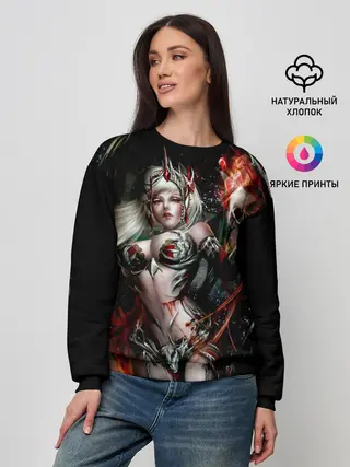 Женский свитшот / Ведьма с красными глазами