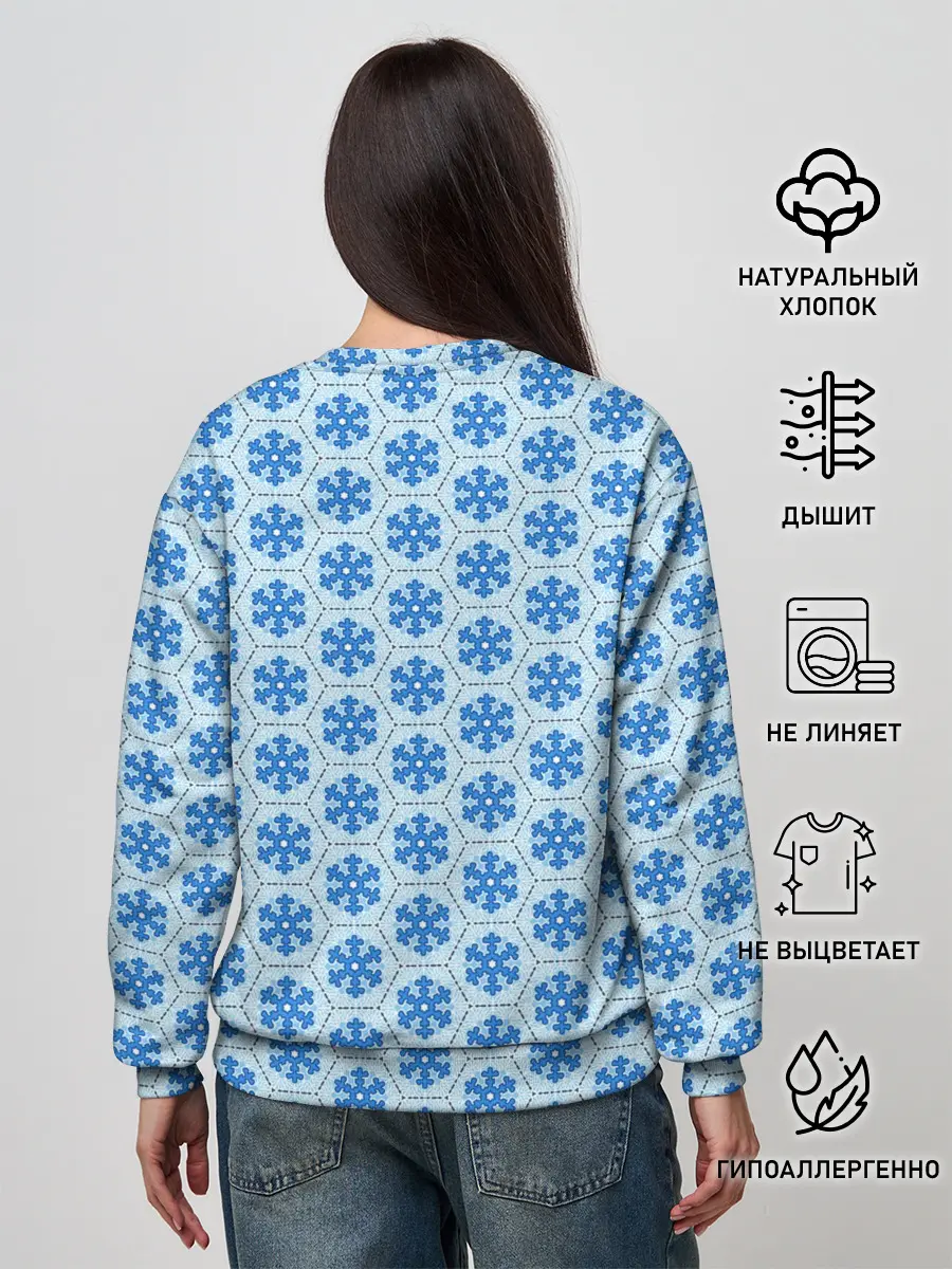 Женский свитшот / Снежинки