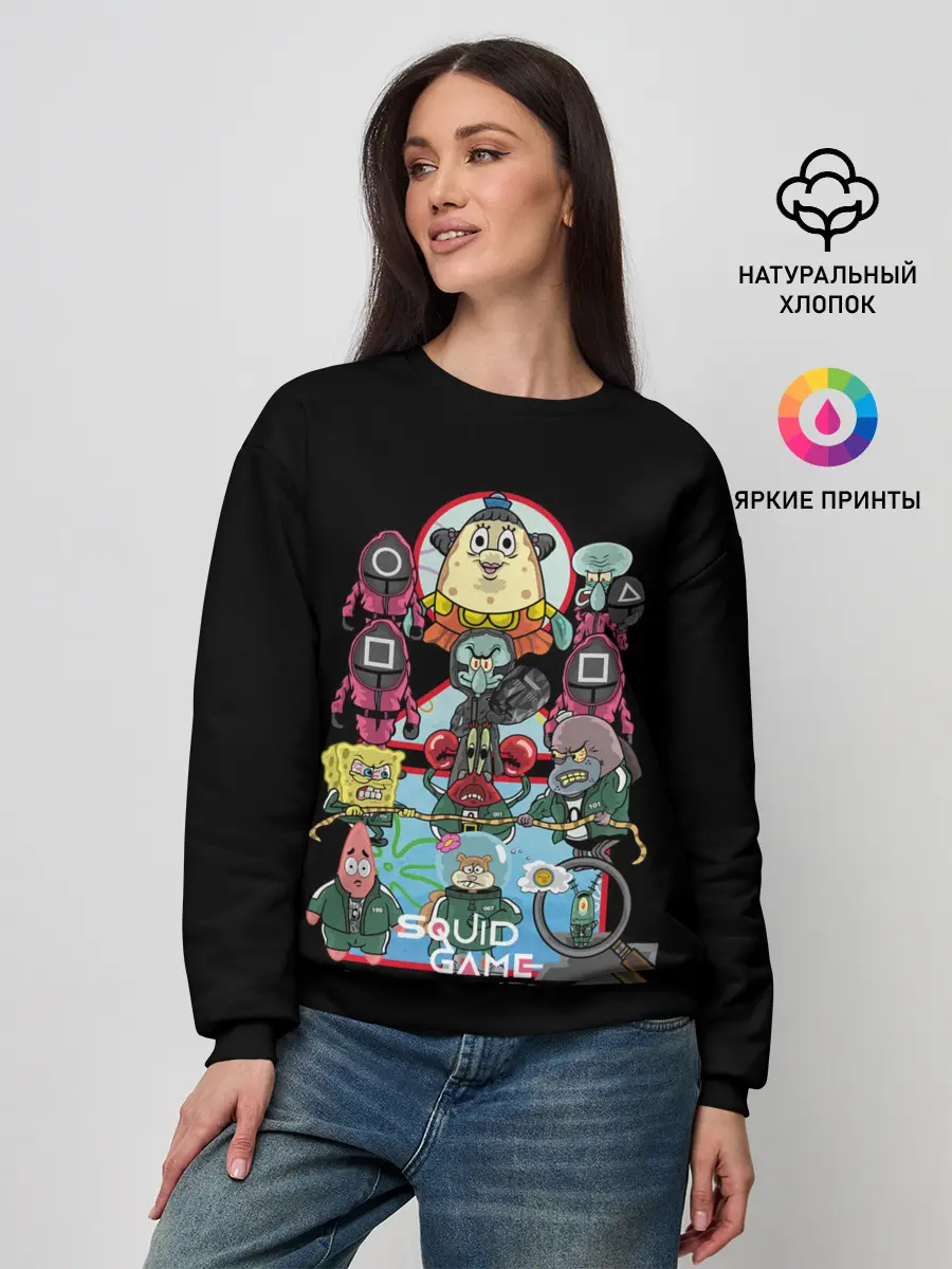 Женский свитшот / Кальмар на дне океана