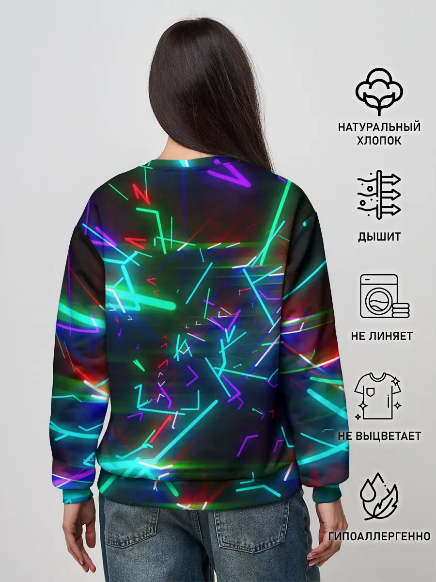 Женский свитшот / Неоновая ведьма с волком