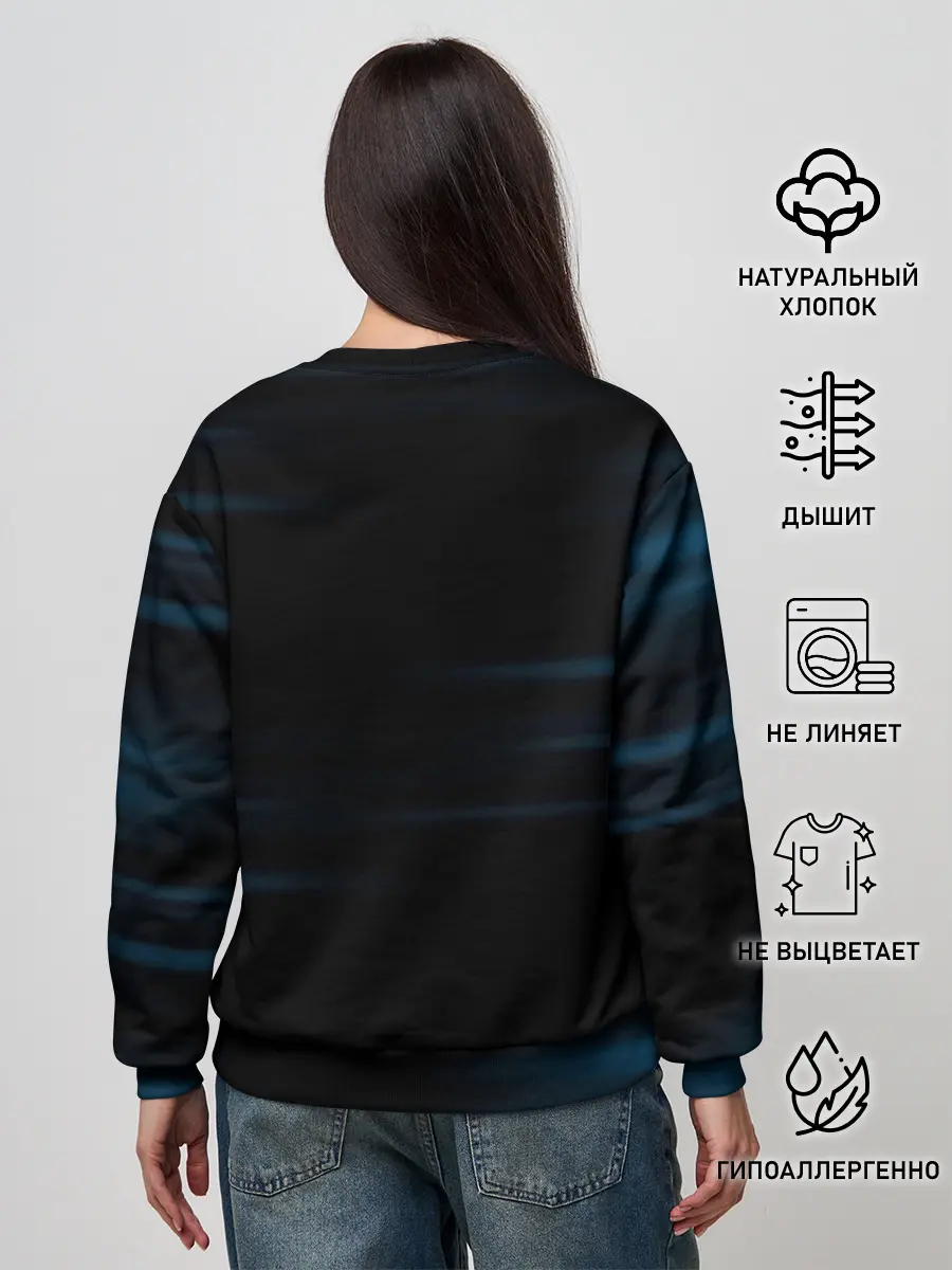 Женский свитшот / Силуэт Сатору Годжо - Магическая битва