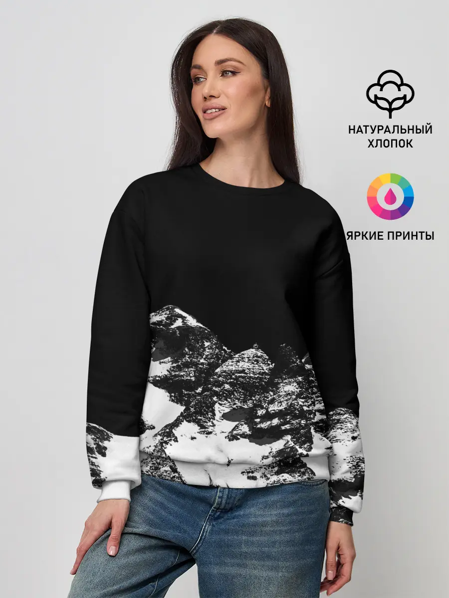Женский свитшот / ГОРЫ Ч/Б