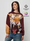 Женский свитшот / Тигр красавчик сердится