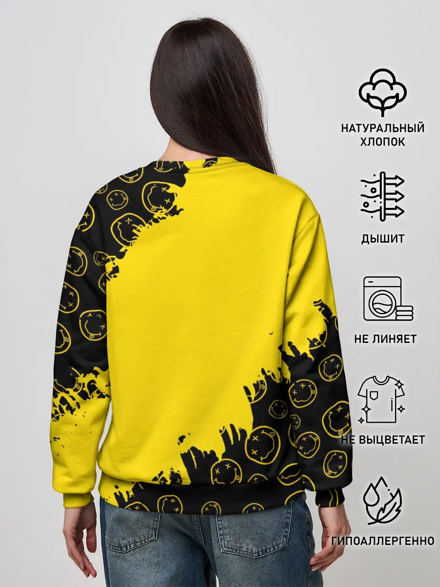 Женский свитшот / Nirvana Smile | Нирвана Рваный Паттерн