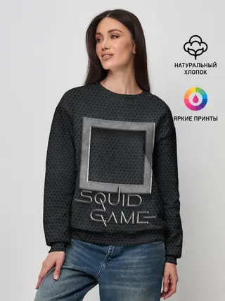 Женский свитшот / ИГРА В КАЛЬМАРА СИМВОЛ КВАДРАТ | SQUID GAME