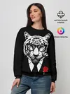 Женский свитшот / Тигр с красной розой