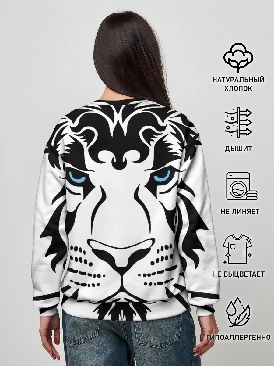 Женский свитшот / Водяной голубоглазый тигр