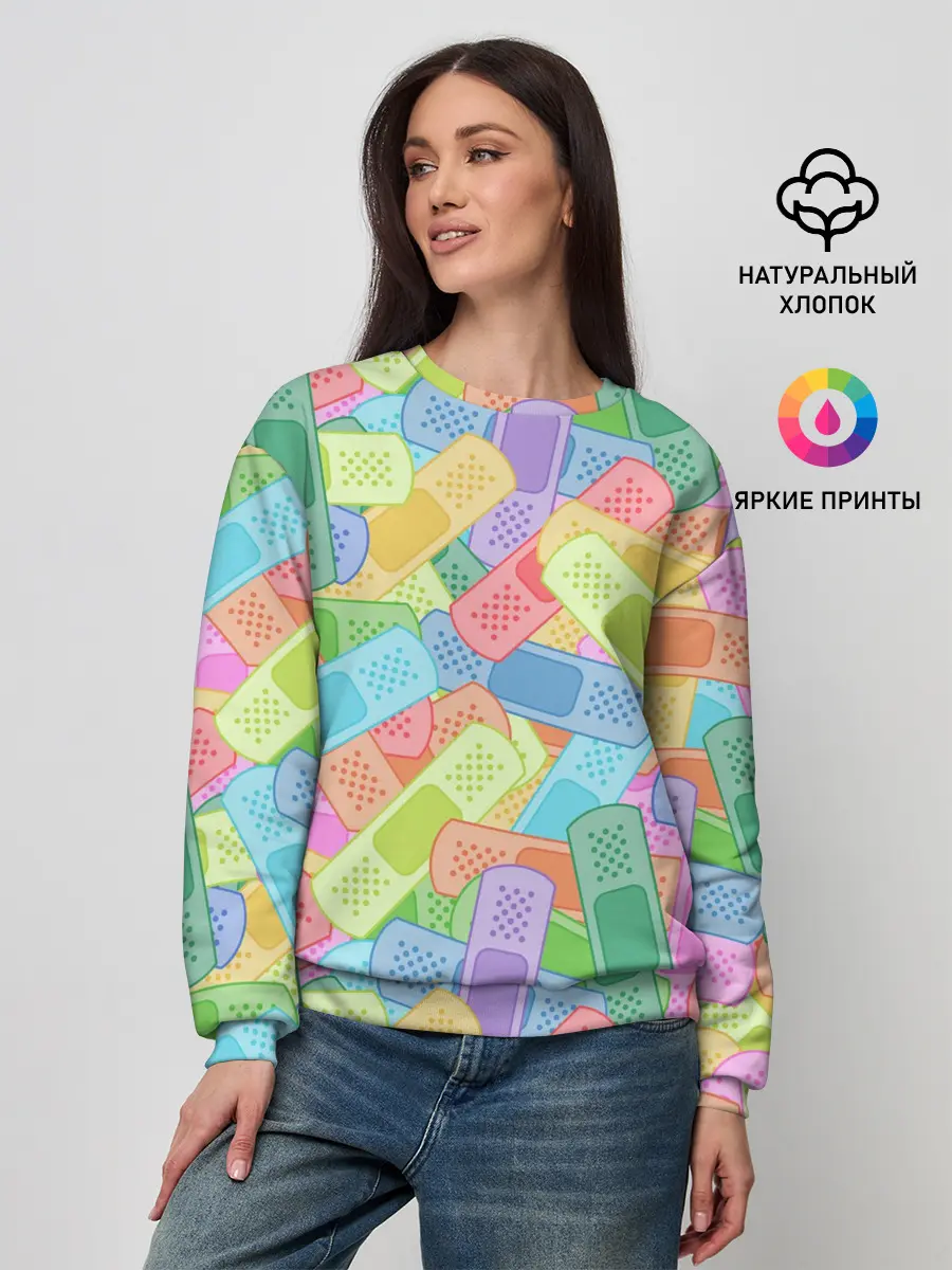 Женский свитшот / Цветные пластыри