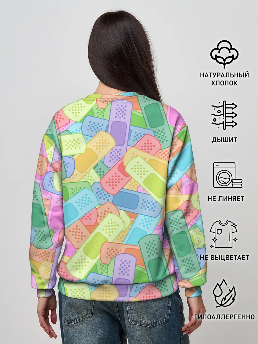 Женский свитшот / Цветные пластыри