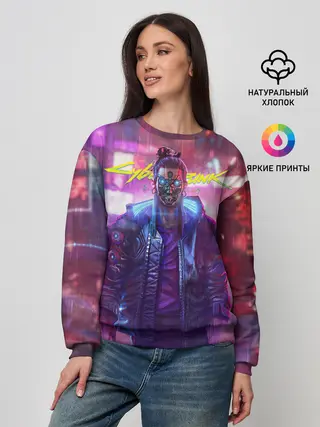 Женский свитшот / CYBERPUNK 2077 SAMURAI, ХАОС