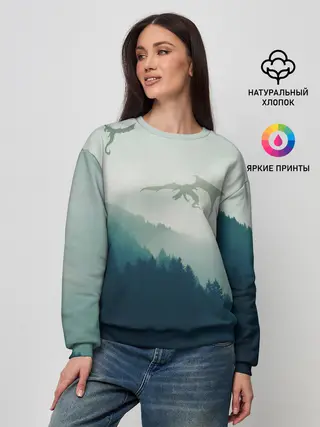 Женский свитшот / ДРАКОНЫ НАД ЛЕСОМ / DRAGON