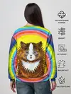 Женский свитшот / Радужный кот Луиса Уэйна