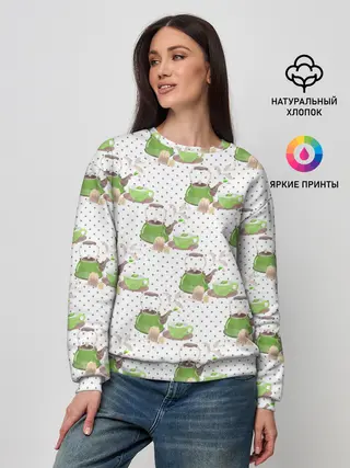 Женский свитшот / Зеленый чай