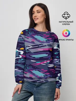 Женский свитшот / Космический абстрактный паттерн