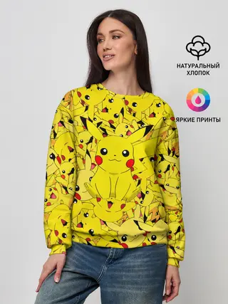 Женский свитшот / ПИКАЧУ ПОКЕМОН PIKA PIKA