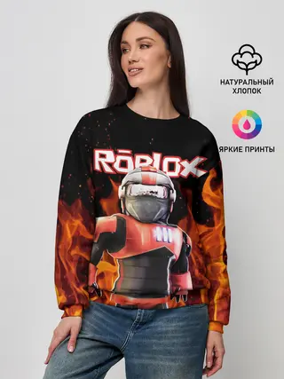 Женский свитшот / ROBLOX FIRE | РОБЛОКС ОГОНЬ | ПОЖАРНЫЙ