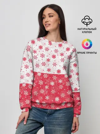 Женский свитшот / Снежинки