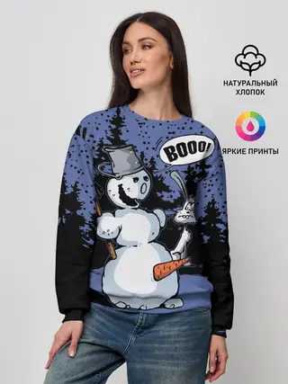 Женский свитшот / Снеговик на Хэллоуин
