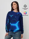 Женский свитшот / 3D ПЛИТЫ | NEON STEEL | НЕОНОВЫЕ ПЛИТЫ