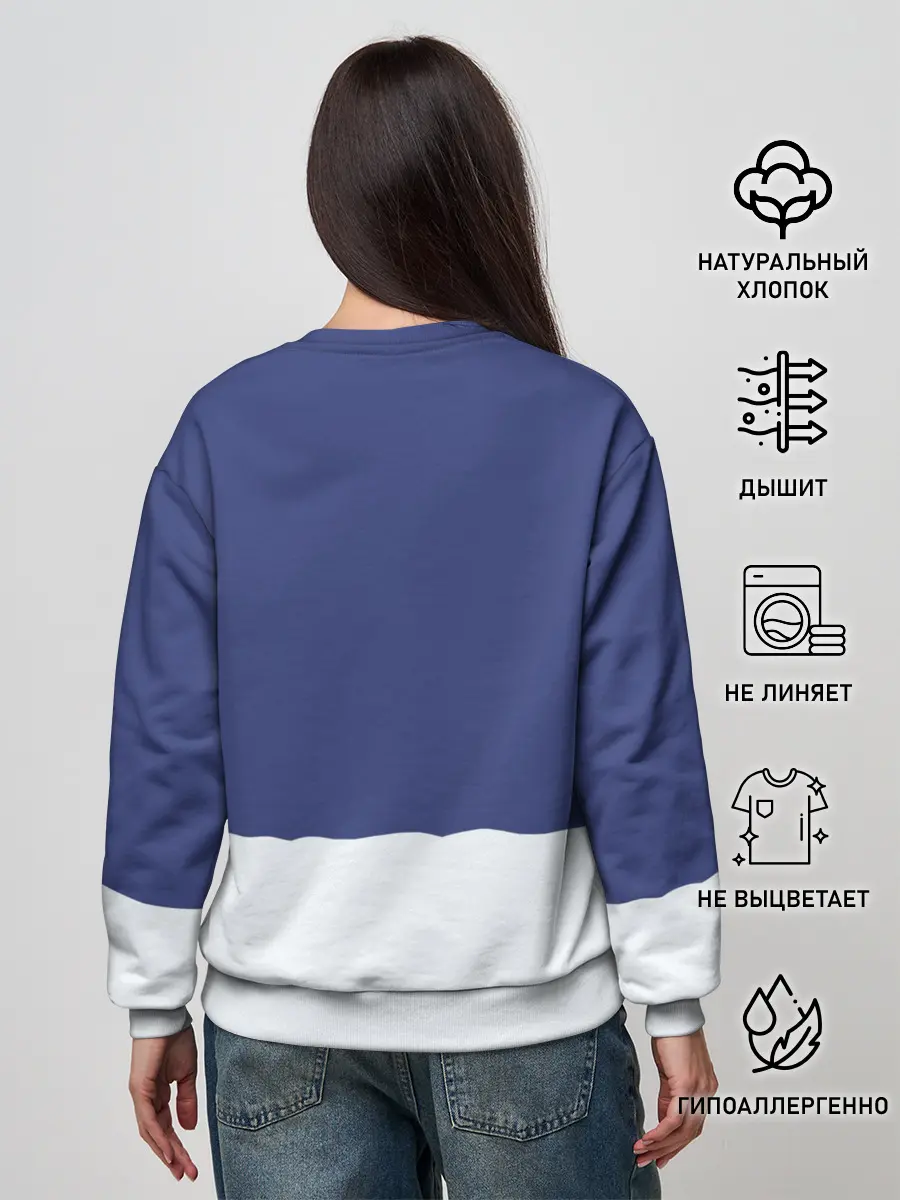 Женский свитшот / Санта в трубе с Оленем