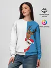 Женский свитшот / Крутые Санта и Олень
