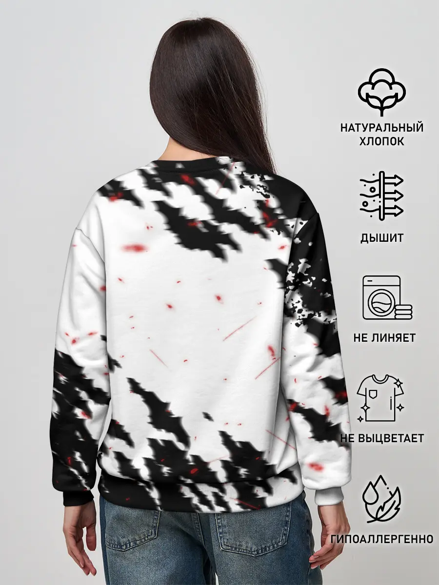 Женский свитшот / Берсерк маска с красными глазами