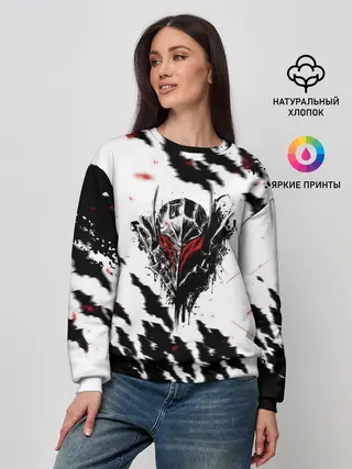 Женский свитшот / Берсерк маска с красными глазами