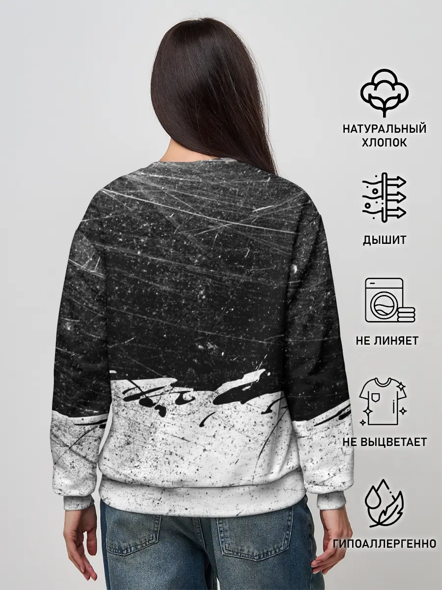 Женский свитшот / Линкин Парк Лого Рок ЧБ | Linkin Park Rock