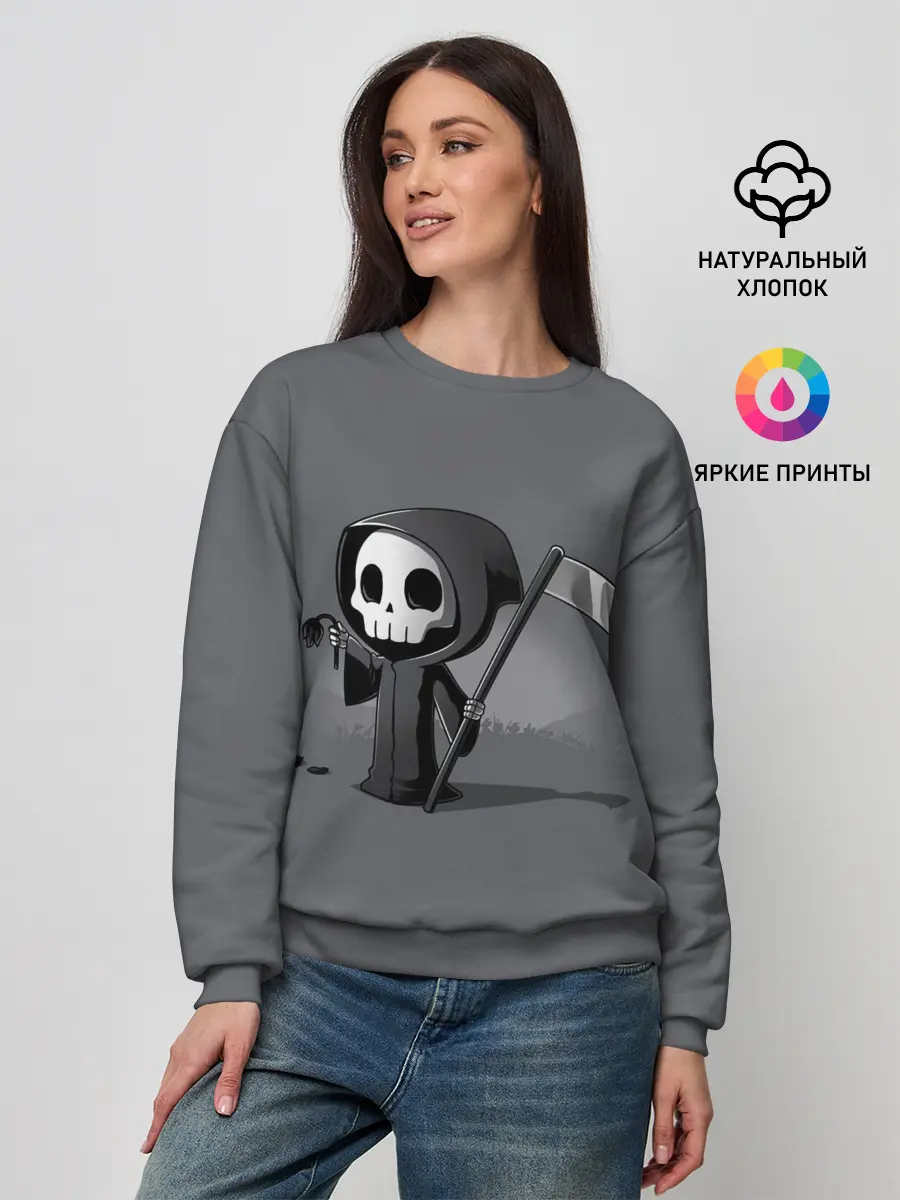 Женский свитшот / жнец и цветок