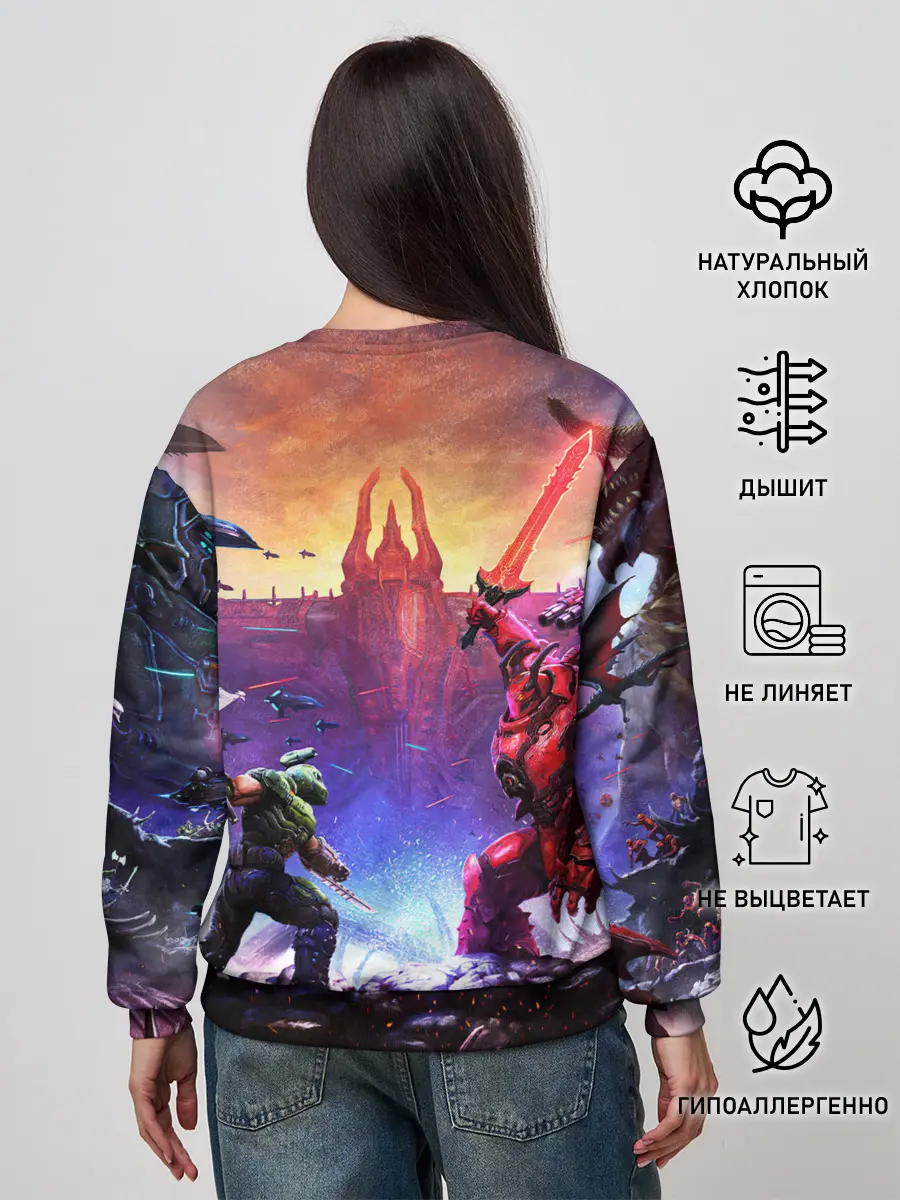 Женский свитшот / DOOM ETERNAL | ДУМ БИТВА В АДУ