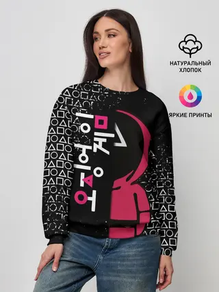 Женский свитшот / ИГРА В КАЛЬМАРА ТРЕУГОЛЬНИК | SQUID GAME