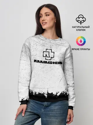 Женский свитшот / Рамштайн ЧБ Гранж | Rammstein Rock