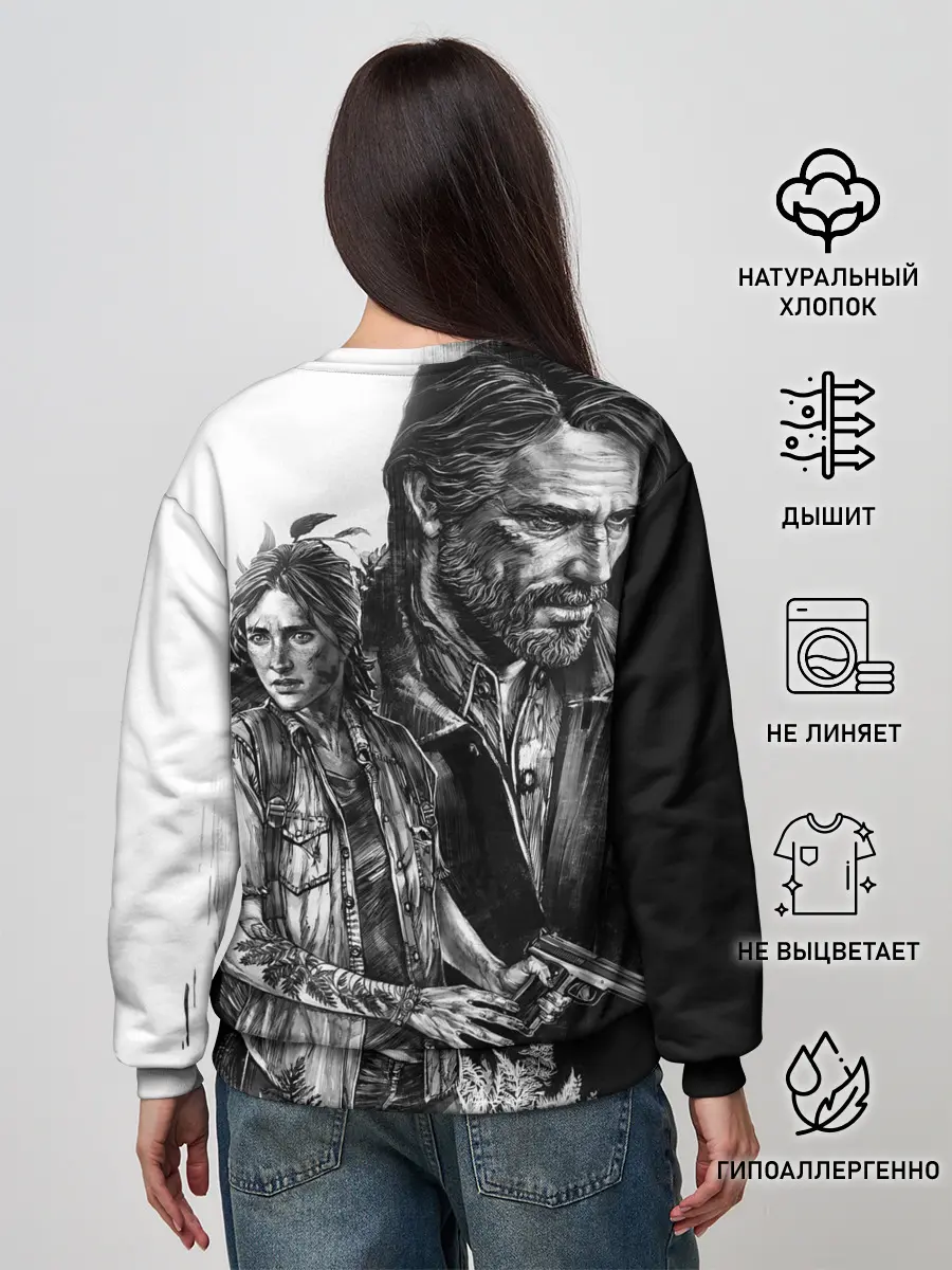 Женский свитшот / THE LAST OF US ЧЁРНО БЕЛЫЙ