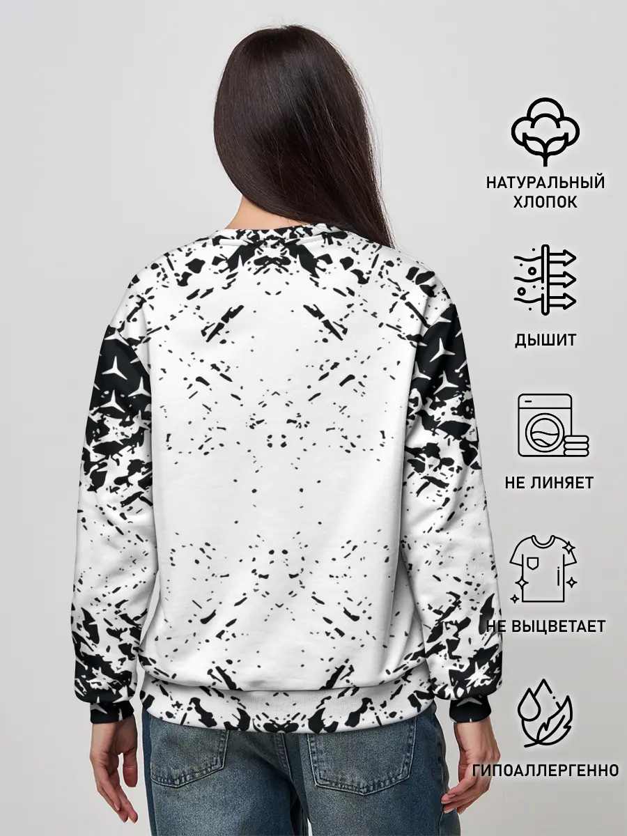 Женский свитшот / Mercedes | брызги красок,