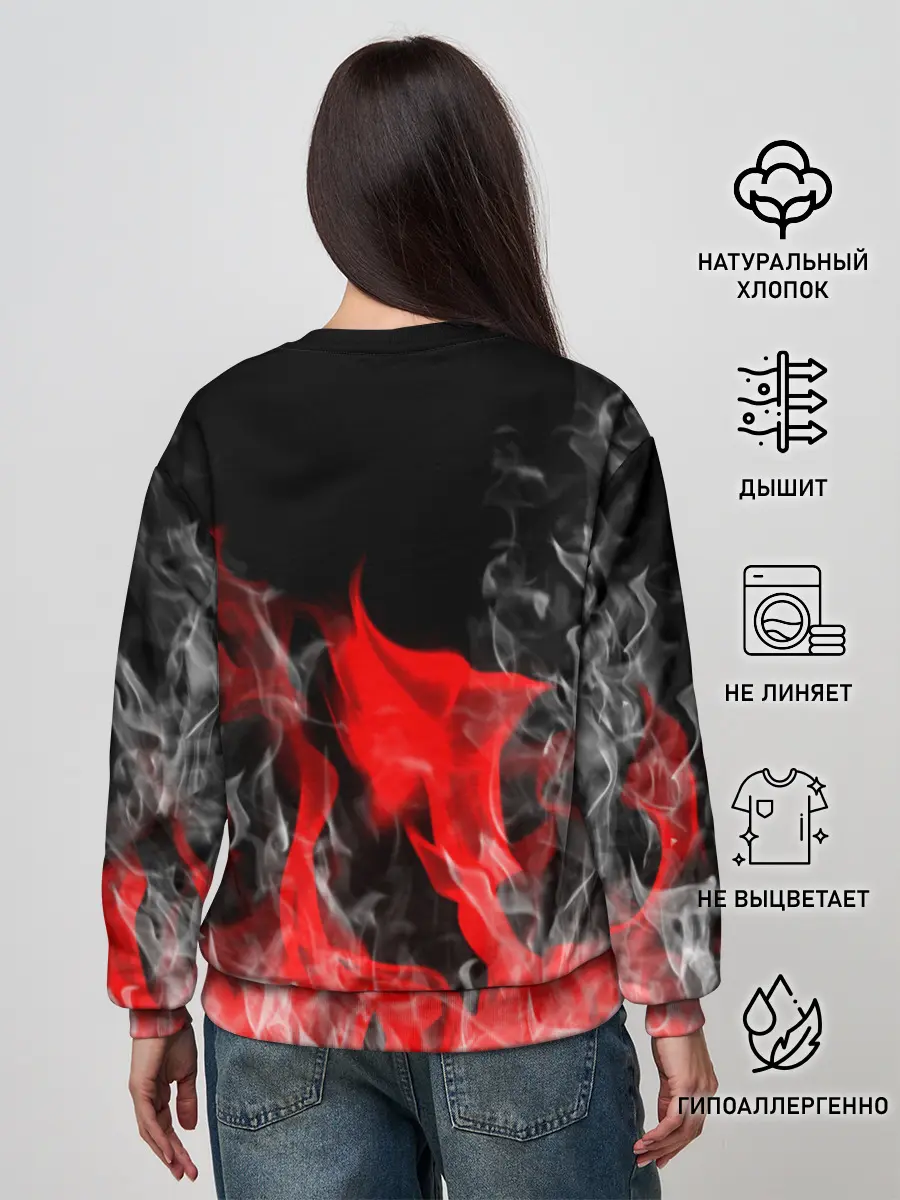 Женский свитшот / Чёрный клевер: Пламя.