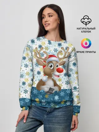 Женский свитшот / Весёлый Оленёнок