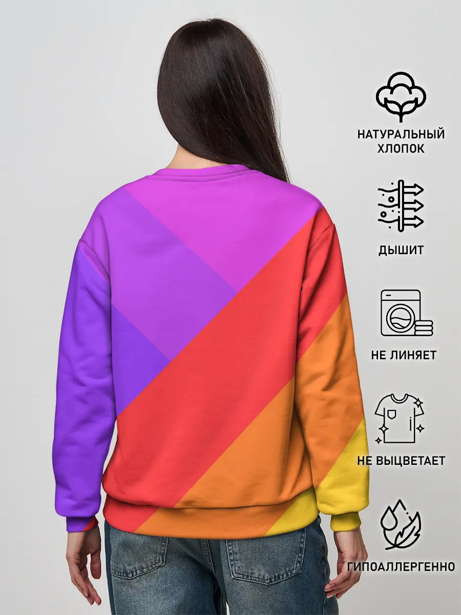 Женский свитшот / РАДУЖНАЯ ГЕОМЕТРИЯ / RAINBOW GEOMETRY