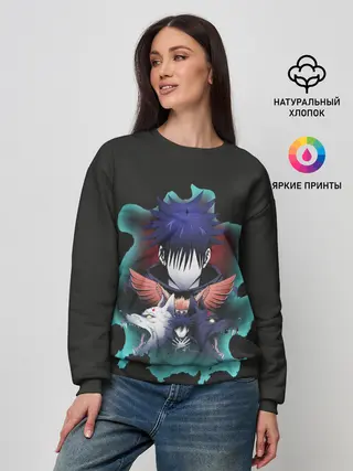 Женский свитшот / Мегуми два волка Магическая битва