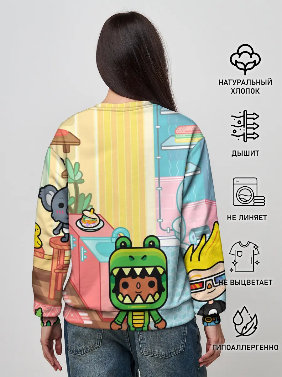 Женский свитшот / Toca Boca | Тока бока костюм крокодила