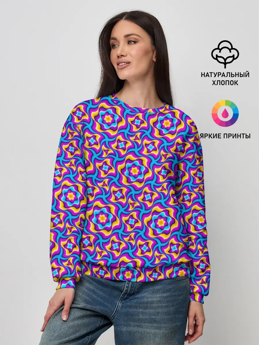 Женский свитшот / Красочный фон с цветами