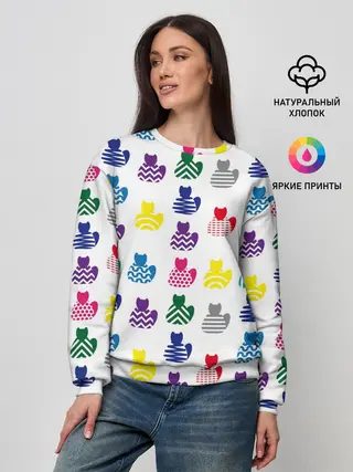 Женский свитшот / Узор из котов